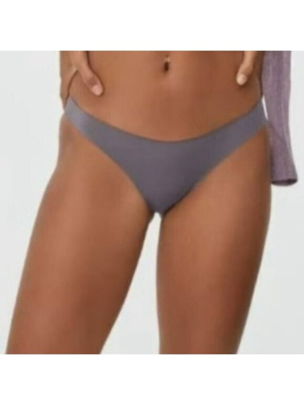 NWT Everlane Women's Grey The Invisible Underwear Plum Bikini Panties Size XXL